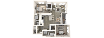 B3 Floor Plan at Inspire, Charlotte, 28211
