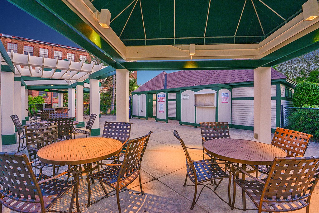 Outdoor patio at Bigelow Commons, Enfield, 06082