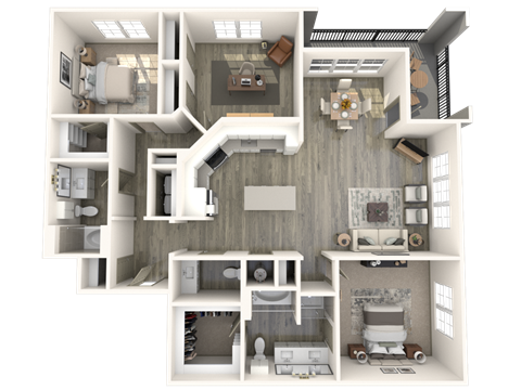 C1 Floor Plan at Inspire, Charlotte, NC, 28211
