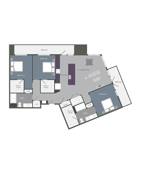 The Piedmont Floor Plan at Glenn Perimeter, Atlanta, GA