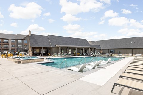 the swimming pool at the apartments