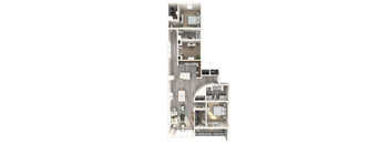 3 bed 2 bath Casablanca Deluxe Floor Plan at Paramount on Lake Eola, Orlando, FL