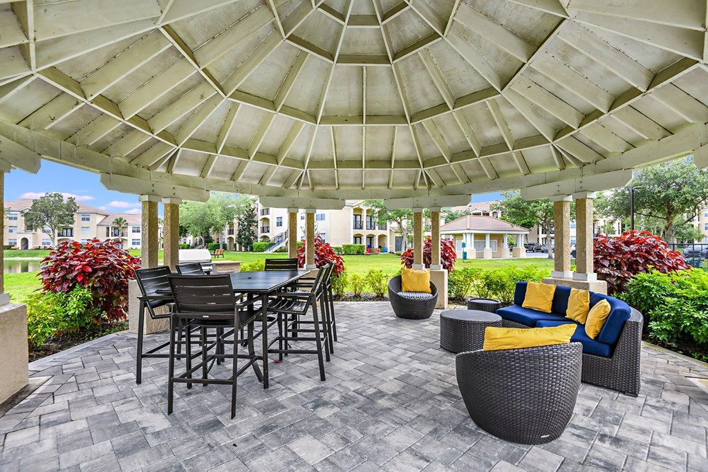 Outdoor covered patio at Cypress Legends, Fort Myers, FL, 33905