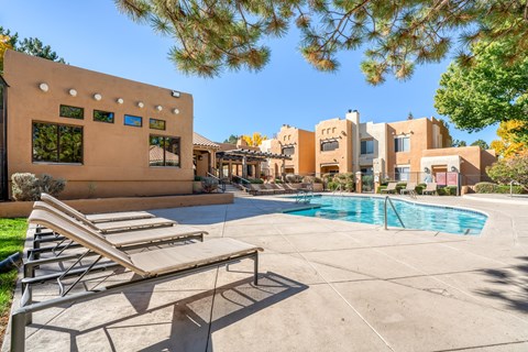 the swimming pool at the preserve at polo apartments