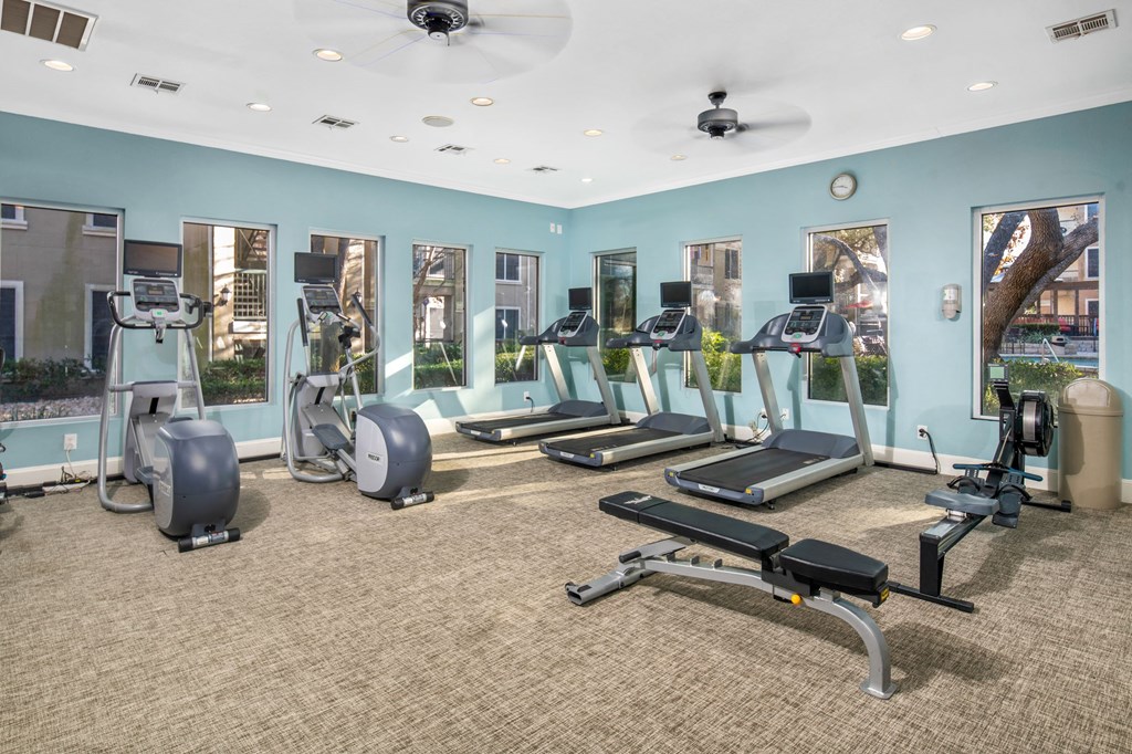 Fitness center Fitness center at The Park at Monterey Oaks, Austin, TX