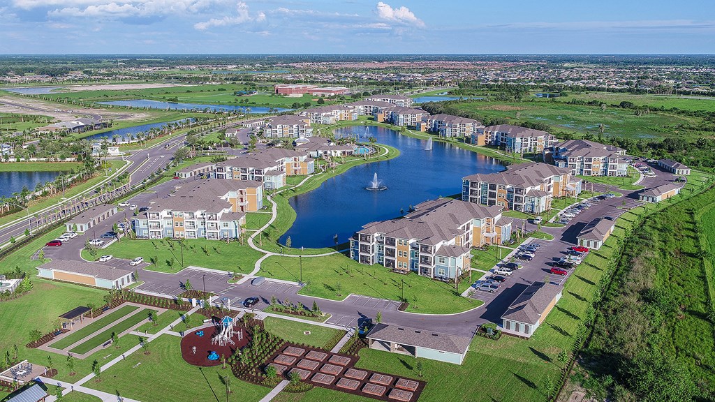 Aerial view  at Echo Lake, Bradenton, FL, 34211