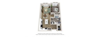 A1-K Floor Plan | 735 Sq. Ft. at Edgebrook Residences, Merrimack, NH 03054