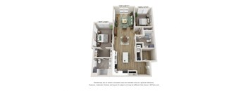 B4 Floor Plan | 1,214 Sq. Ft. at Edgebrook Residences, Merrimack