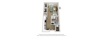 S1 Floor Plan | 538  Sq. Ft. at Edgebrook Residences, Merrimack, NH