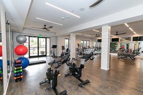 Fully Equipped Fitness Center at Emblem Alpharetta Apartments, Alpharetta, GA