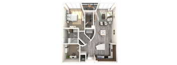 1 bedroom 1 bath Empire Floor Plan at Paramount on Lake Eola, Orlando