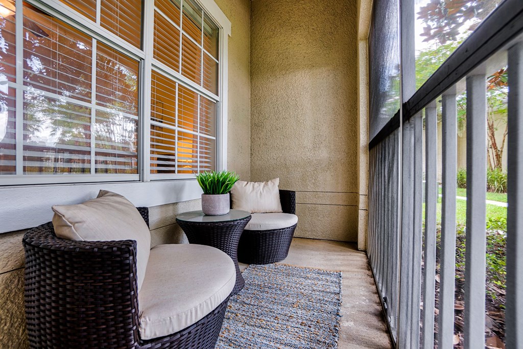 Homes feature private patios or balconies at Estates at Heathbrook, Ocala