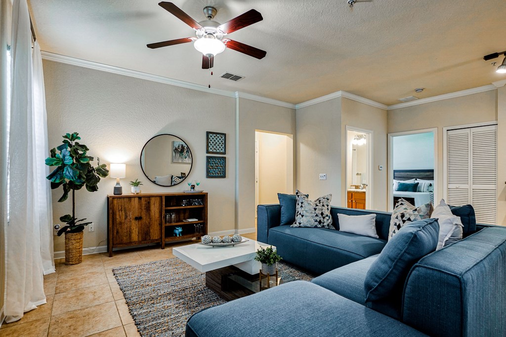 Living room  at Estates at Heathbrook, Ocala, FL, 34474