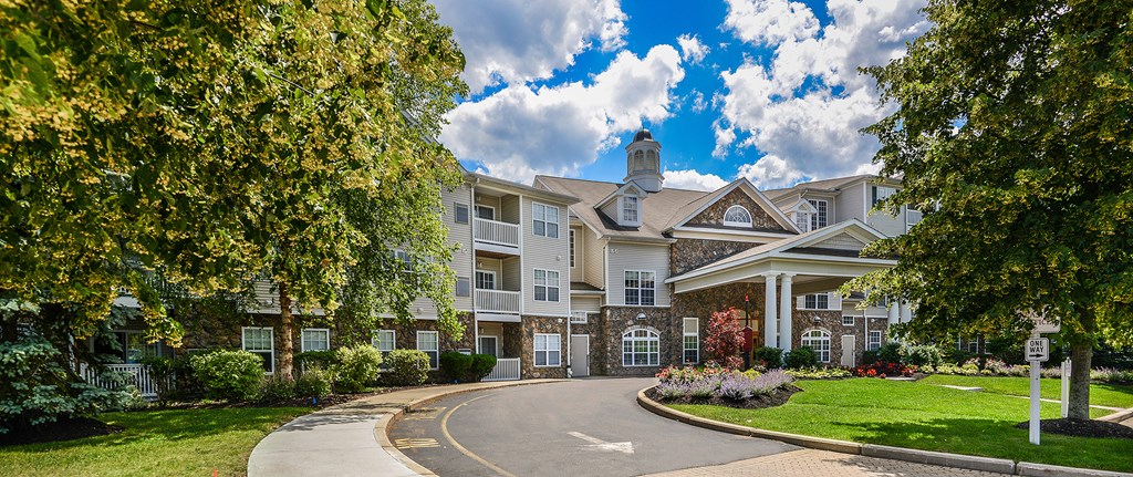 Beautifully manicured grounds at Highlands at Faxon Woods, Quincy, Massachusetts