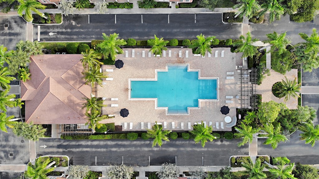 Aerial View of Pool at Floresta, Jupiter, Florida