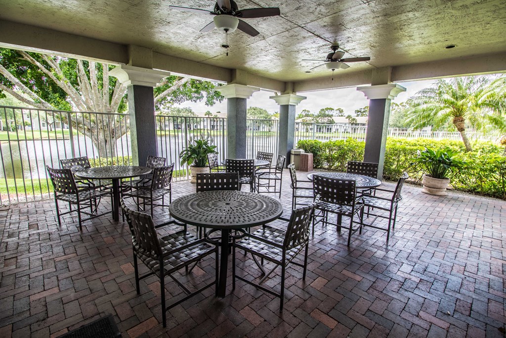 Covered patio area at Gateway Club, Florida, 33436