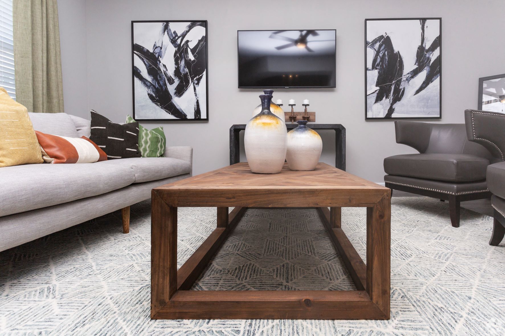 Living room at Emblem Alpharetta, Alpharetta, GA, 30009