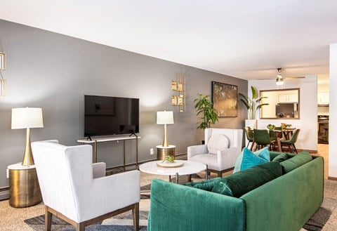 Living room with accent wall | Preserve West