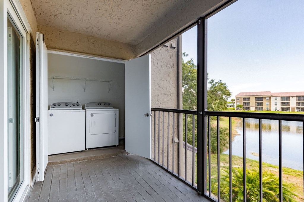 Balcony with Washer & Dryer at The Brittany, Indialantic, FL, 32903