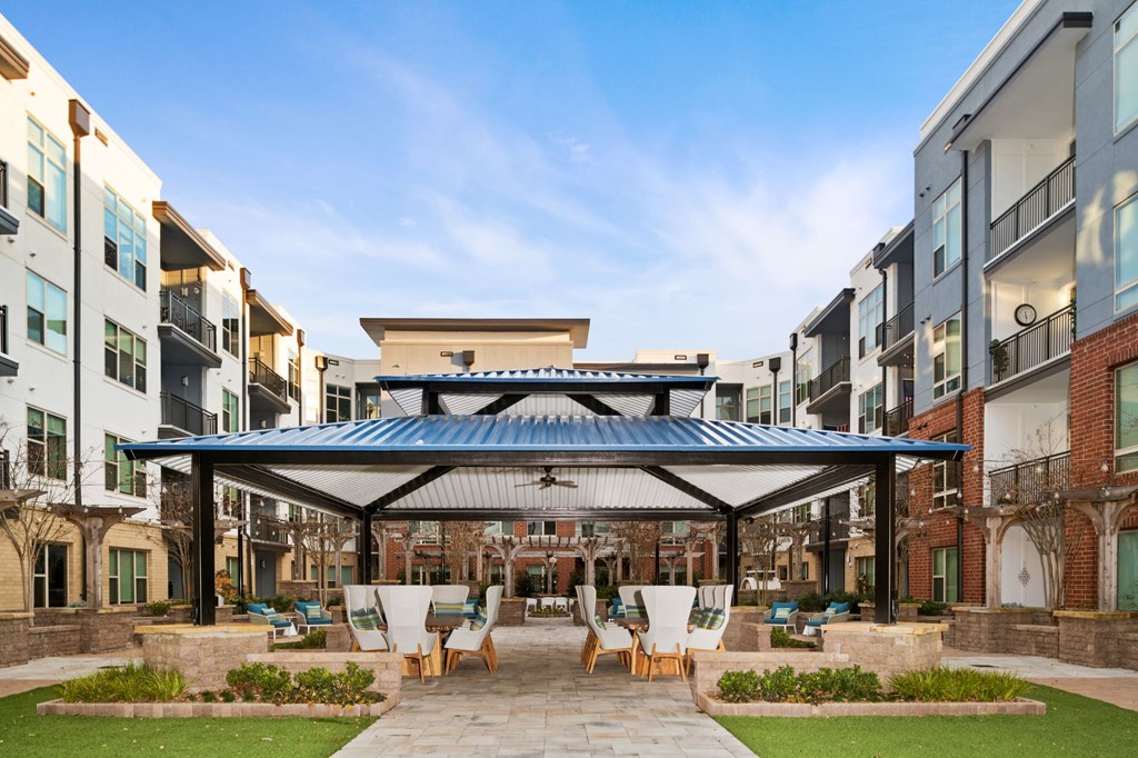 Outdoor patio with gazebo at Inspire, Charlotte, NC