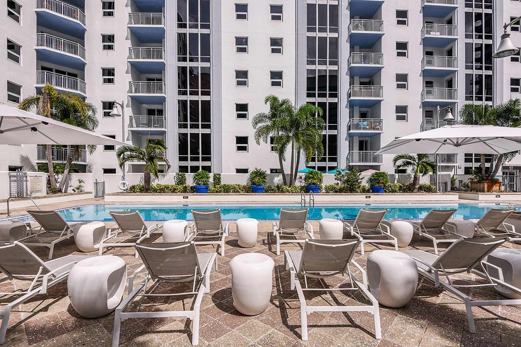 Pool with lounge chairs at Paramount on Lake Eola, Florida, 32801