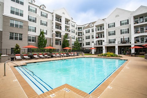 Pool at Emblem Alpharetta Apartments, Alpharetta, GA, 30009