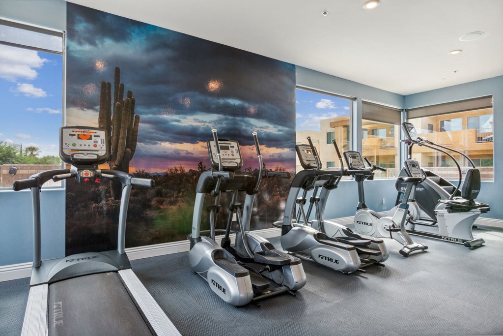 Fitness center with cardio equipment at Pima Canyon, Tucson, Arizona