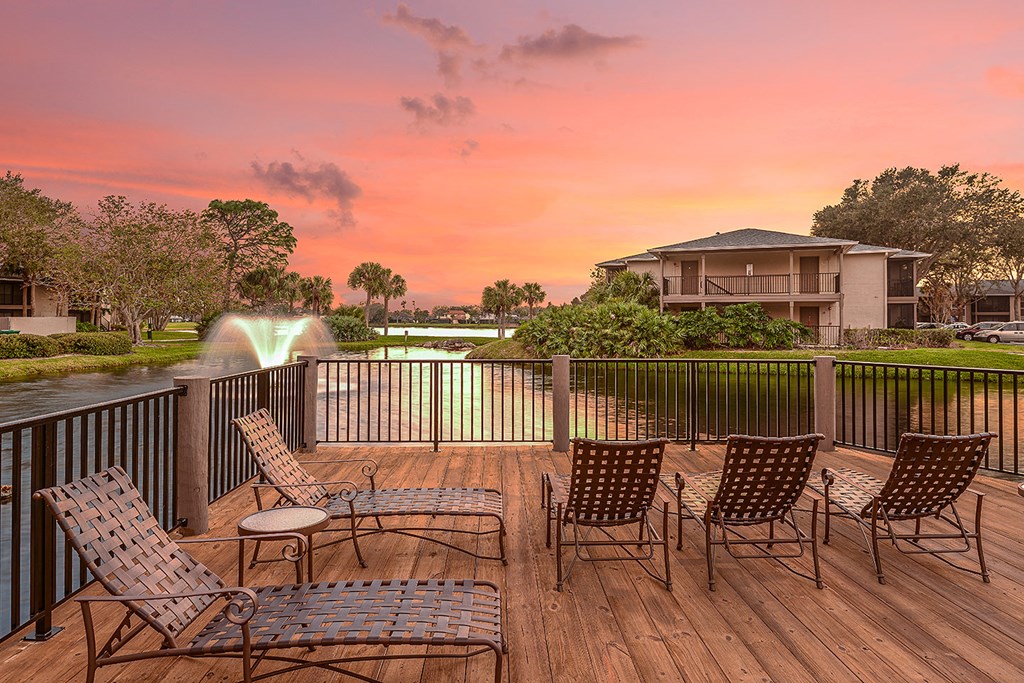 Enjoy gorgeous sunset views from the deck at Lakes at Suntree, Melbourne, 32940