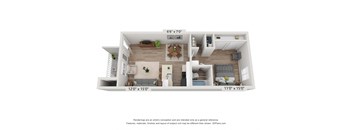 Alamo one bedroom floor plan  at Promontory, Tucson, AZ