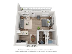 Floorplan Photos Gallery Armory studio floor plan at Promontory