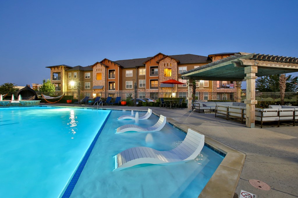 Pool with Immersed Loungers at The Legend, Waco, TX, 76712
