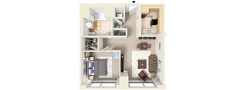 The Currier Floor Plan at Residences at Manchester Place, Manchester
