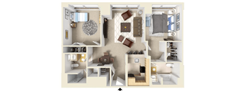 The Merrimac Floor Plan at Residences at Manchester Place, Manchester, 03101