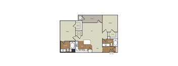 a floor plan with a bedroom and a living room at Estate at Woodmen Ridge, Colorado Springs Colorado