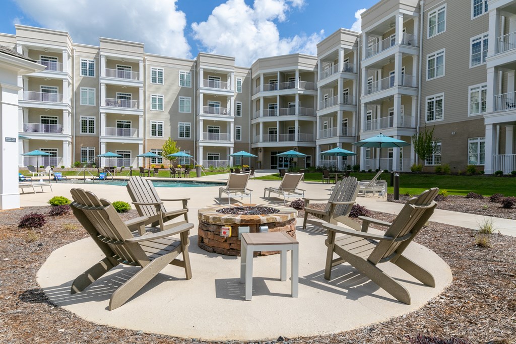 Stone fire pit at The Station at River Crossing, Macon, GA
