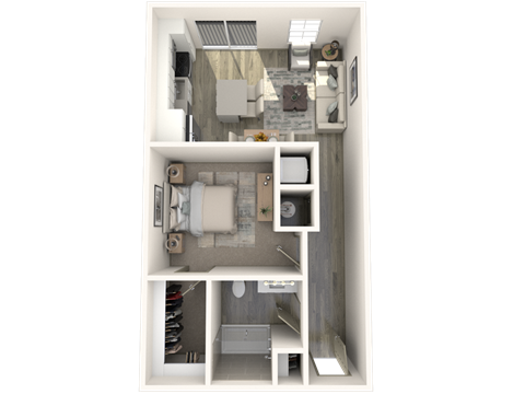 Studio Floor Plan at Inspire, Charlotte, NC