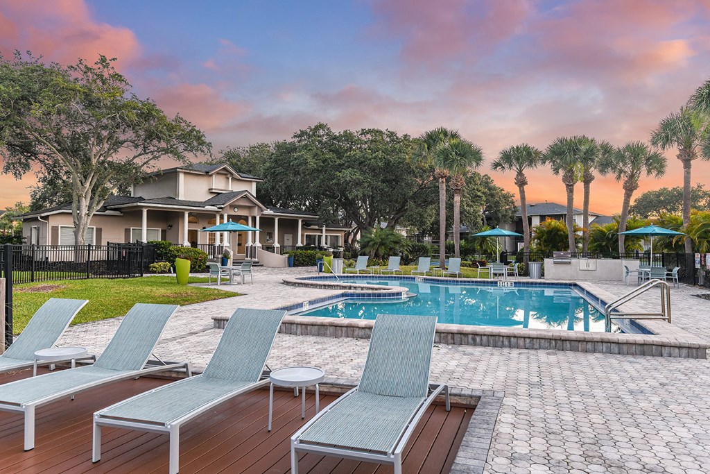 Pool and Lounge Area at Lakes at Suntree, Melbourne, 32940