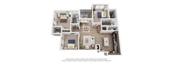 3 bed 2 bath Banjo Floor Plan