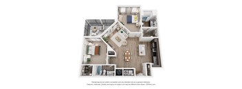 2 bed 2 bath Joyce Floor Plan