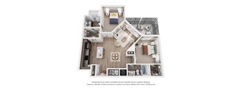 2 bed 2 bath Myrtle Floor Plan at Village at Terra Bella Apartments, Land O' Lakes