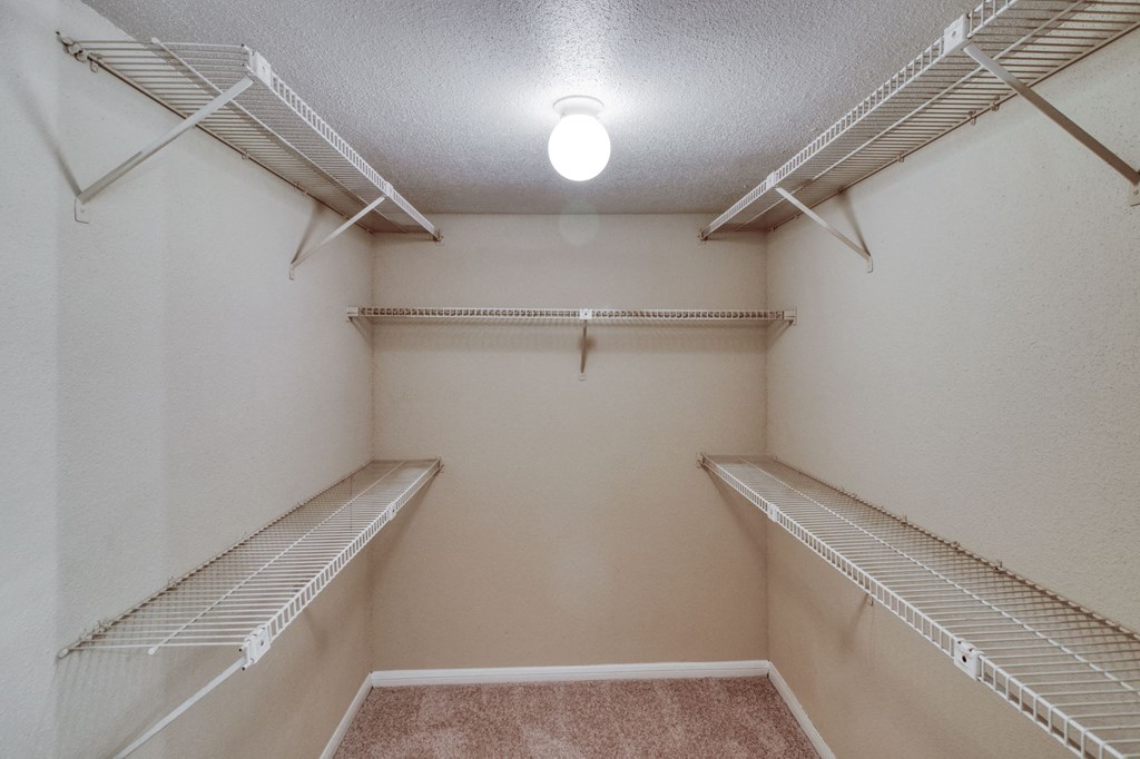 Spacious closet storage at Village Oaks Apartments, Texas, 78759