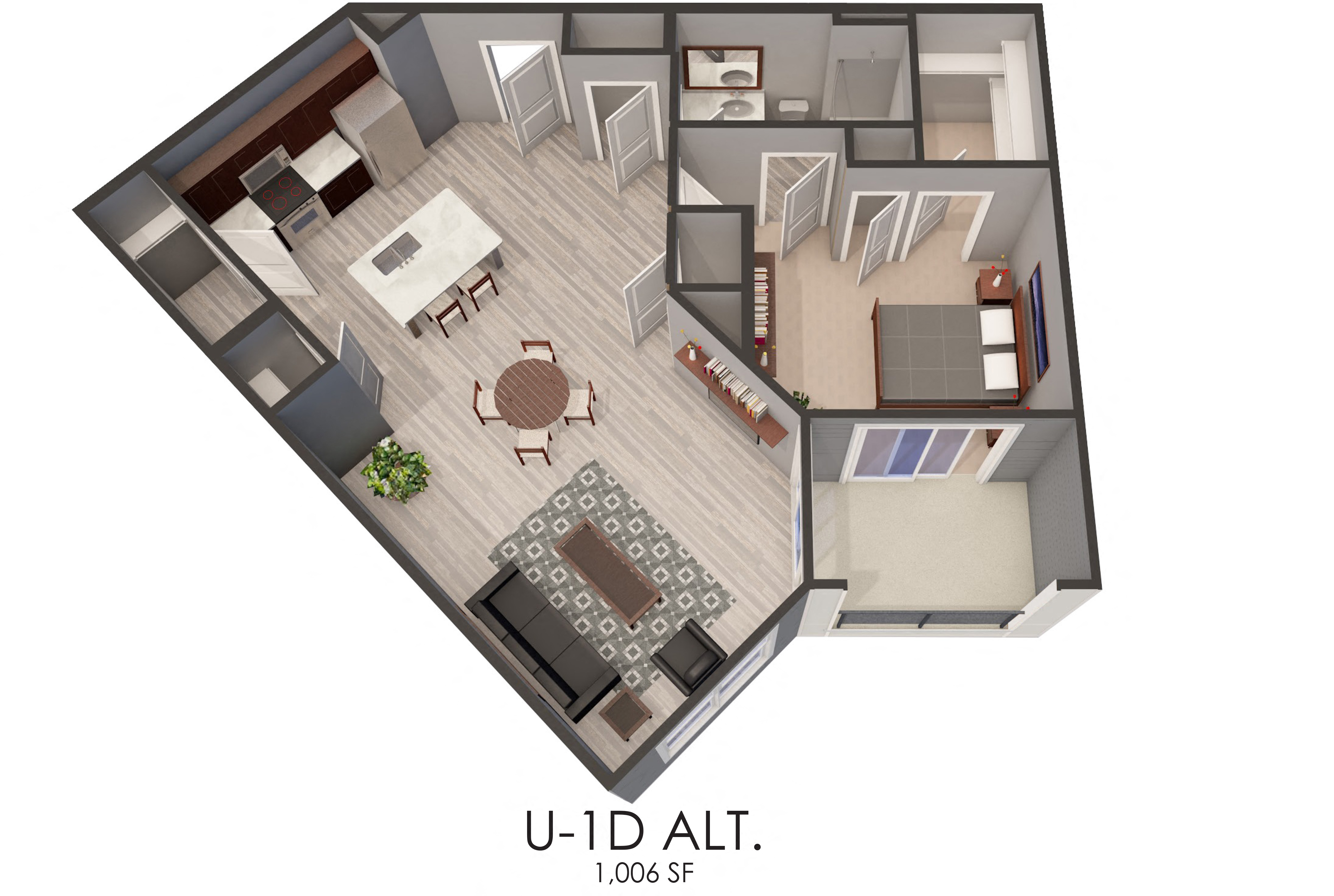 1D - Alt floor plan at Lofts at Zebulon, Macon, Georgia