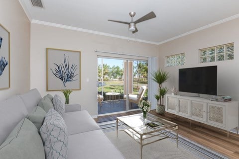 Living Room at Bay Breeze Villas, Fort Myers, FL, 33908