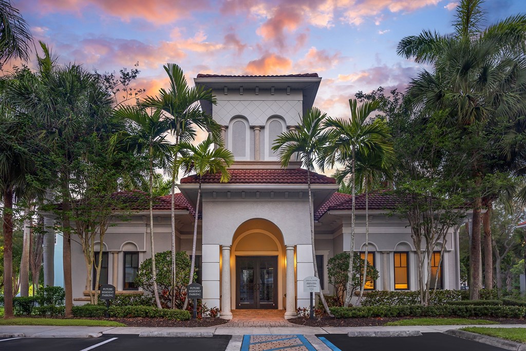 Leasing office exterior at Floresta apartments in Jupiter, FL