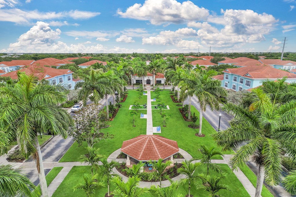 Aerial view of Floresta apartments in Jupiter, FL