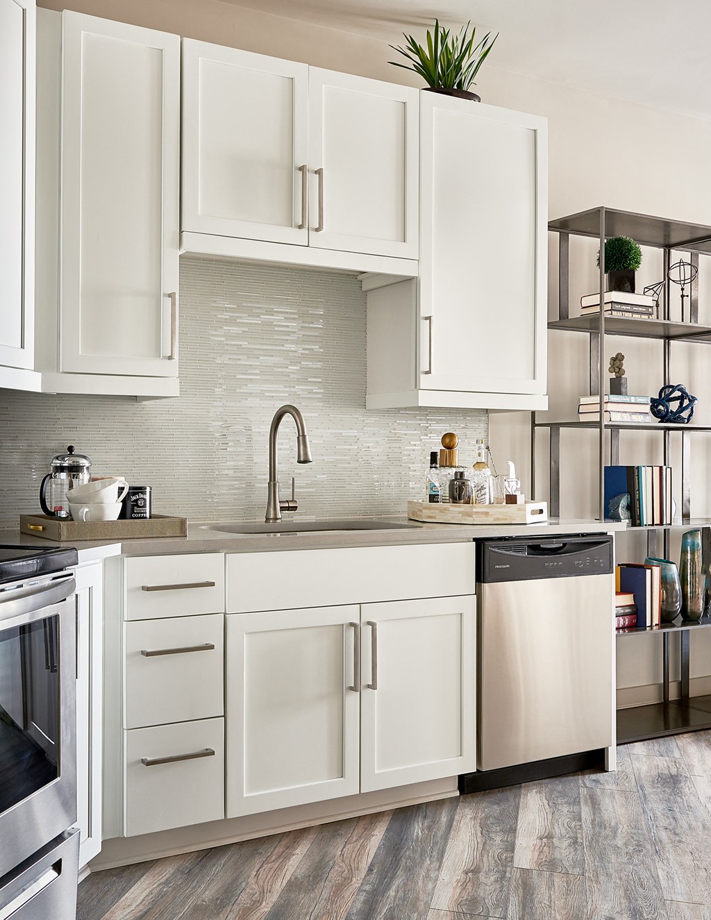 Kitchen with sleek finishes at Inspire, Charlotte