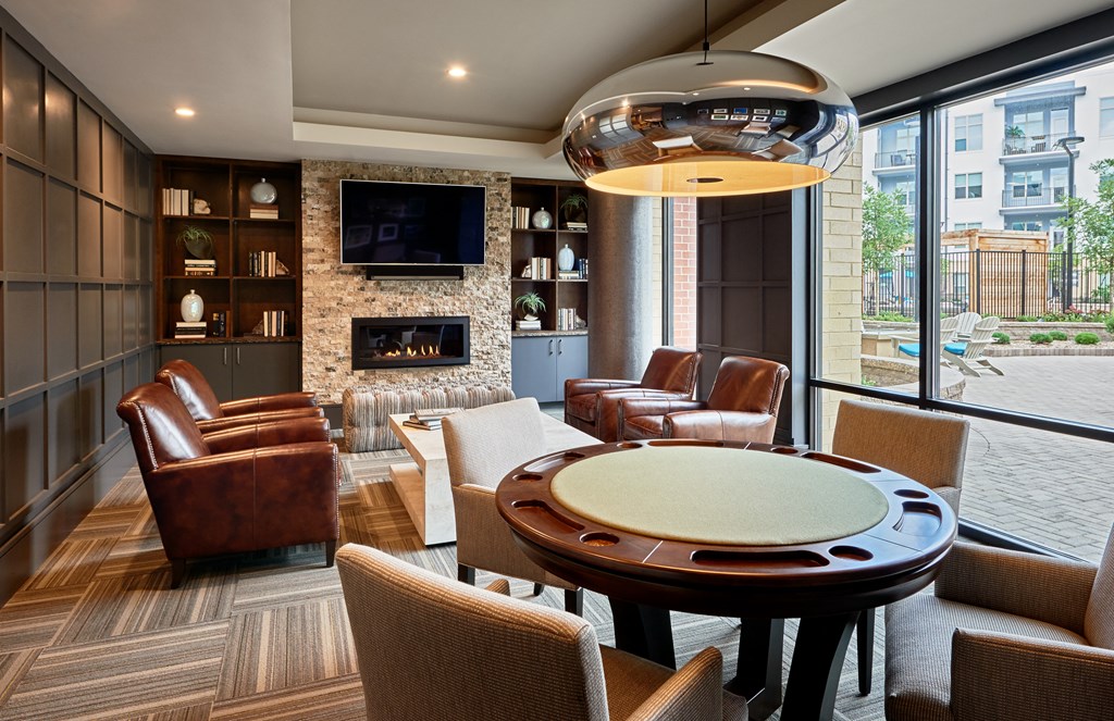 Game room with card table at Inspire, Charlotte, 28211