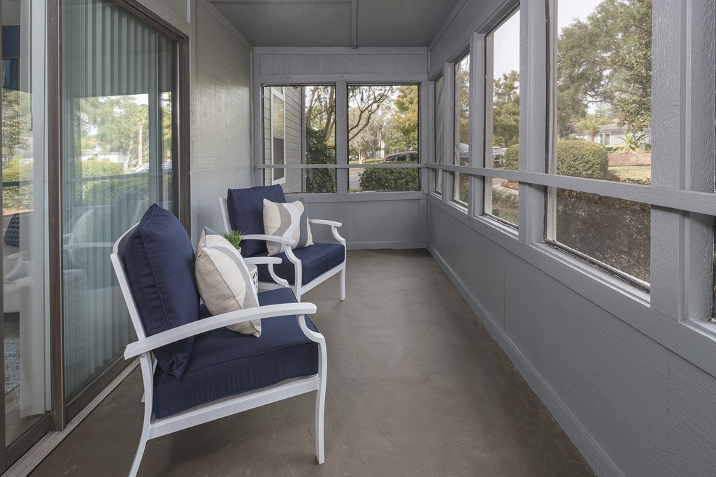 Private balconies and patios at Saddleworth Green, Florida