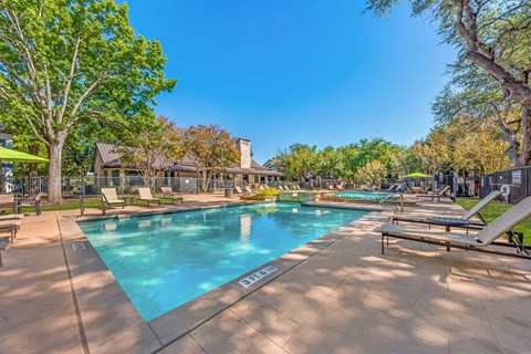 Blue Cool Swimming Pool at Sedona Springs, Austin, TX 78749