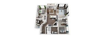 a1 floor plan  1 bedroom  1199 square feetat SoRoc On Maine, Rochester, MN 55904